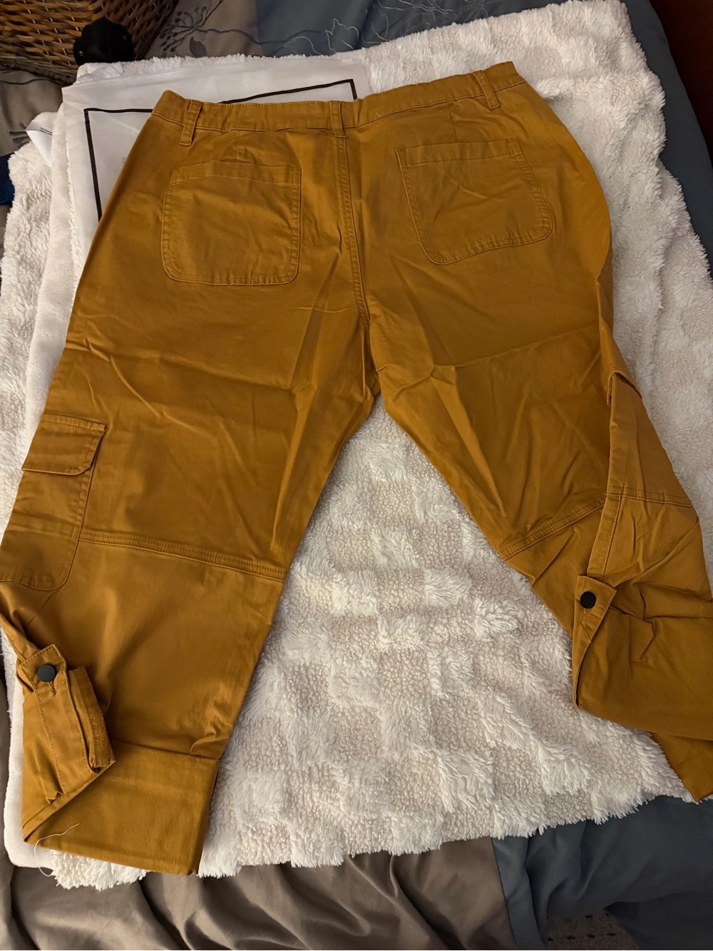 Women's Cargo Shorts in Mustard Brown - Utility Style